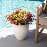 13in. UV Resistant Artificial Pansy Bush (Indoor/Outdoor) - Set of 12
