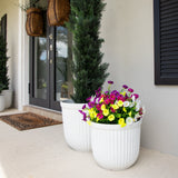 14" UV Resistant Artificial Morning Glory Bush (Indoor/Outdoor) - Set of 12