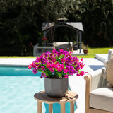 14" UV Resistant Artificial Morning Glory Bush (Indoor/Outdoor) - Set of 12