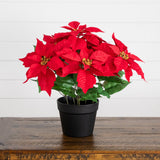 15" Artificial Poinsettia Plant