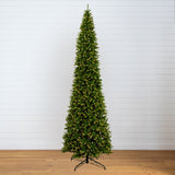 15’ Artificial Slim Green Mountain Pine Christmas Tree with 1900 Warm White LED Lights