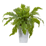 15” Fern Artificial Plant in White Planter