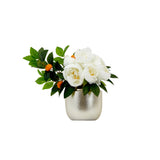 16” Artificial Peony Arrangement In Decorative Vase
