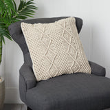 16” BOHO Woven Macrame Decorative Pillow Cover