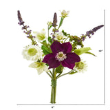 16” Mixed Artificial Flower Bouquet (Set of 6)