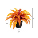 17” Autumn Artificial Fall Boston Fern Plant