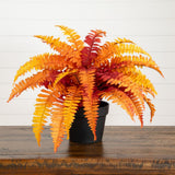 17” Autumn Artificial Fall Boston Fern Plant