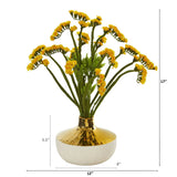 17” Baby Breath Arrangement in Gold and Cream Elegant Vase