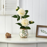 18” Dahlia Artificial Arrangement in Floral Vase