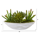 18” Succulent Artificial Plant in Decorative Planter