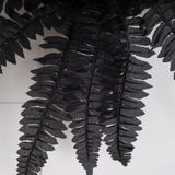 19" Artificial Halloween Black Boston Fern - Set of 6