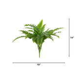 19" UV Resistant Artificial Boston Fern (Indoor/Outdoor) - Set of 2