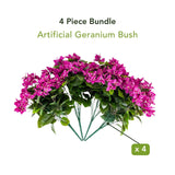 19" UV Resistant Artificial Bougainvillea Bush (Indoor/Outdoor) - Set of 4