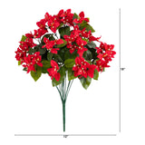 19" UV Resistant Artificial Bougainvillea Bush (Indoor/Outdoor) - Set of 4