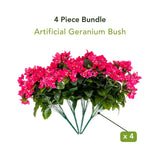 19" UV Resistant Artificial Bougainvillea Bush (Indoor/Outdoor) - Set of 4