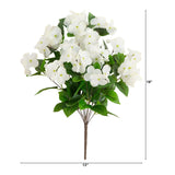 19" UV Resistant Artificial Hydrangea Bush (Indoor/Outdoor) - Set of 3