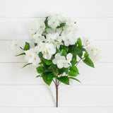 19" UV Resistant Artificial Hydrangea Bush (Indoor/Outdoor) - Set of 3