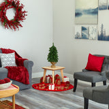 2’ Alpine Artificial Christmas Tree with 35 Lights, 92 Bendable Branches and a Burlap Planter