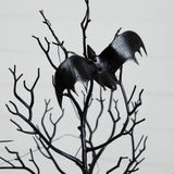 2' Pre-Lit Artificial Halloween Black Spooky Twig Tree with Bats and 40 Orange & Purple LED Lights