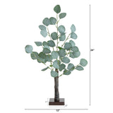 2’ Lighted Artificial Eucalyptus Tree with 60 Warm White LED Lights