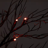 2’ Pre-Lit Halloween Deluxe Black Twig Artificial Tree with 44 Orange & Purple LED Lights