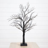2’ Pre-Lit Halloween Deluxe Black Twig Artificial Tree with 44 Orange & Purple LED Lights