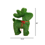 2' UV Resistant Artificial Christmas Grass Garden Plush Topiary Reindeer (Indoor/Outdoor)
