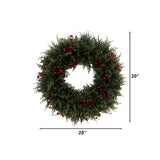 20” Artificial Cedar Berry Wreath