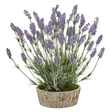 20” Lavender Artificial Plant in Weathered Oak Planter