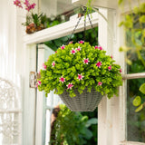 21” UV Resistant Artificial Lily and Eucalyptus Hanging Basket (Indoor/Outdoor)