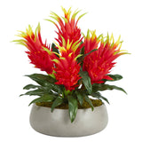 22” Dragon Fruit Artificial Plant in Gray Garden Vase