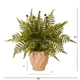 22” Fern Artificial Plant in Orange Planter