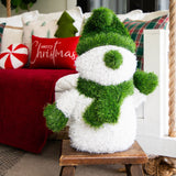 22” UV Resistant Artificial Christmas Grass Garden Plush Topiary Snowman (Indoor/Outdoor)