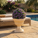 22” UV Resistant Artificial Flowering Ball Topiary in Decorative Urn Planter (Indoor/Outdoor)