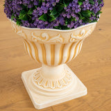 22” UV Resistant Artificial Flowering Ball Topiary in Decorative Urn Planter (Indoor/Outdoor)