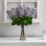 24” Artificial Lilac Arrangement with Cylinder Glass Vase