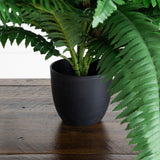 24” Artificial Self-Shaped Boston Fern Plant in Black Planter