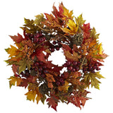 24” Maple and Berry Wreath