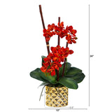 24” Phalaenopsis Orchid Artificial Arrangement in Gold Vase