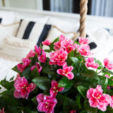 24" UV Resistant Artificial Azalea Hanging Plant (Indoor/Outdoor) - Set of 3