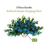24" UV Resistant Artificial Azalea Hanging Plant (Indoor/Outdoor) - Set of 3