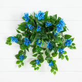 24" UV Resistant Artificial Azalea Hanging Plant (Indoor/Outdoor) - Set of 3