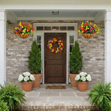 24" UV Resistant Artificial Daisy Hanging Basket DIY Kit (Indoor/Outdoor) - Set of 2