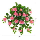 24" UV Resistant Artificial Hibiscus Hanging Plant (Indoor/Outdoor) - Set of 2