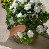 24" UV Resistant Artificial Hydrangea Hanging Plant (Indoor/Outdoor) - Set of 2