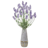 25” Lavender Artificial Plant in Vase with Gold Trimming