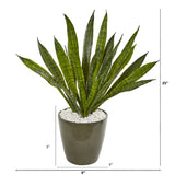 25” Sansevieria Artificial Plant in Decorative Planter