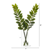 25” Zamioculcas Artificial Plant in Glass Planter