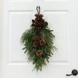 26” Artificial Pine & Pine Cone Teardrop