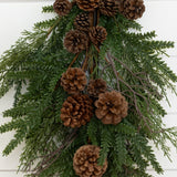 26” Artificial Pine & Pine Cone Teardrop